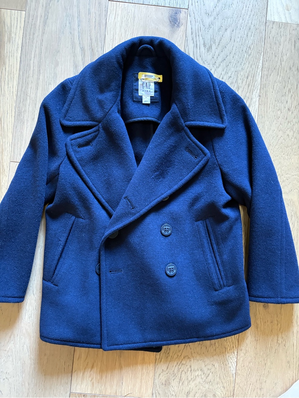GAP Kids Dark Navy Double-Breasted Peacoat